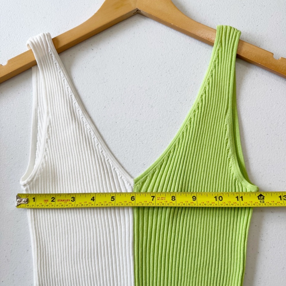 STAUD Dana Ribbed Colorblock Midi Dress NWOT Small - Picture 8 of 11
